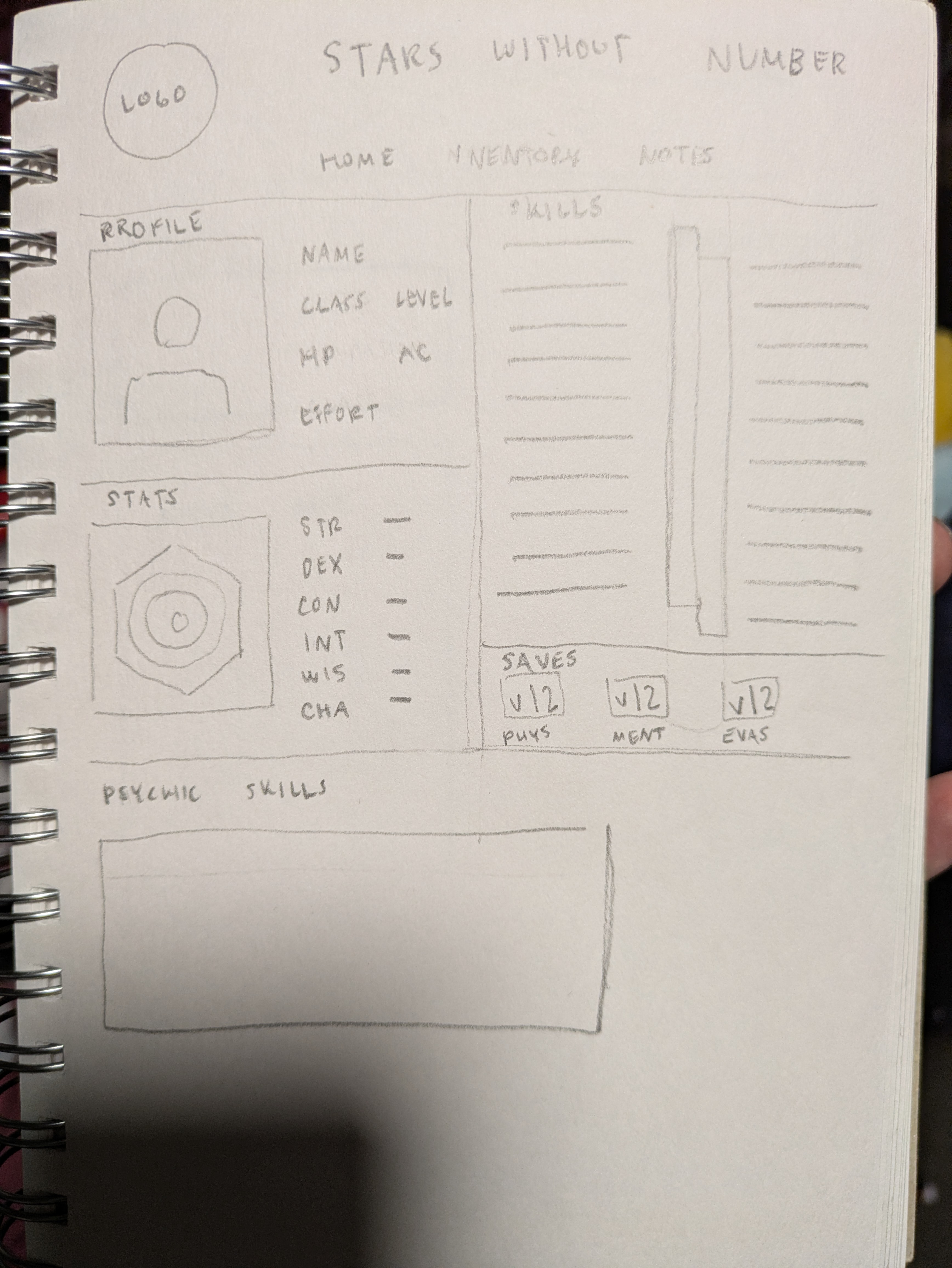 home page wireframe
