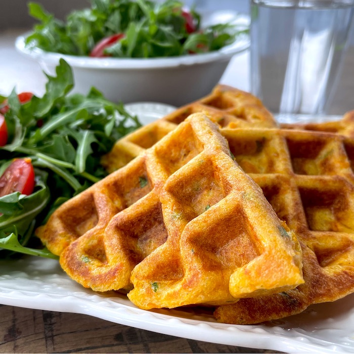Image of sweet potato waffle on a plate